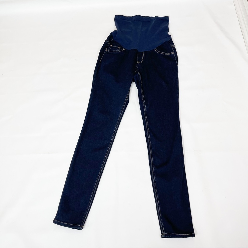 Indigo Blue Maternity Secret Fit Belly Jeans Size SP Skinny Leg Dark Wash Blue - Picture 5 of 14